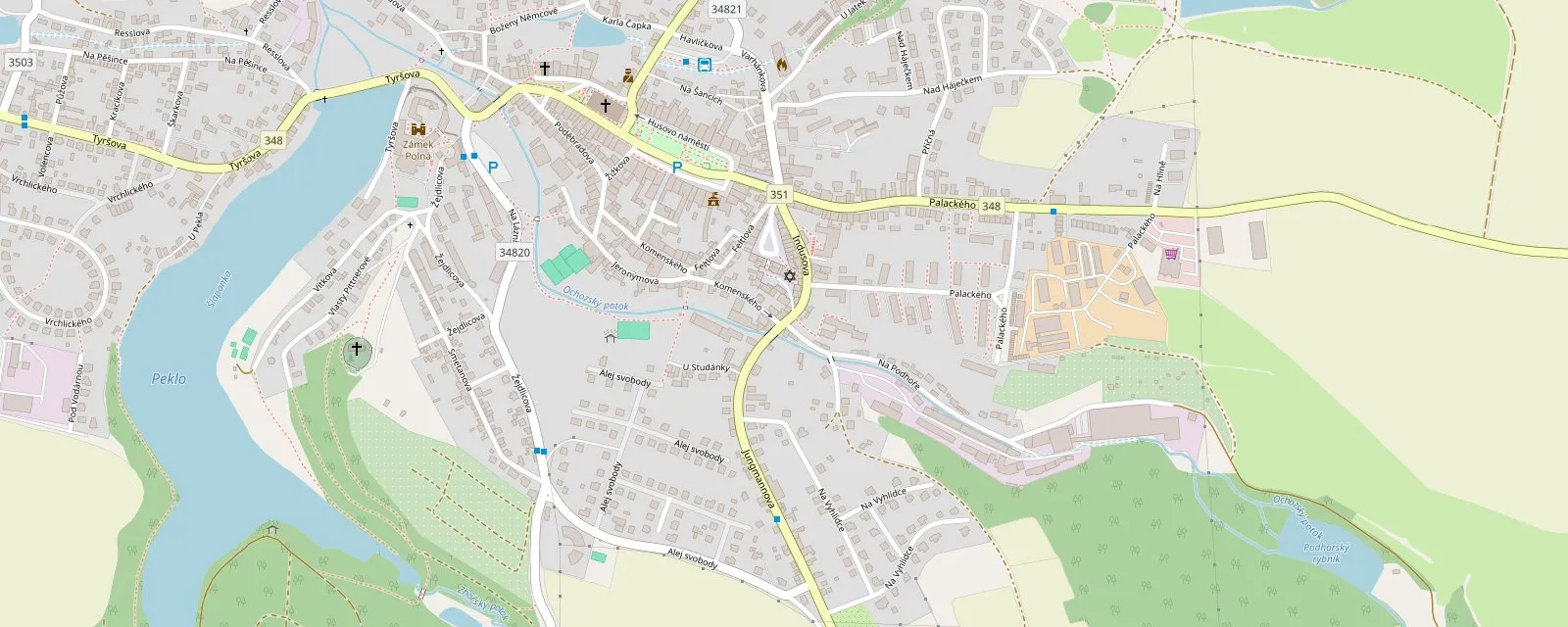 Mapa okolí – Indusova 203, Polná